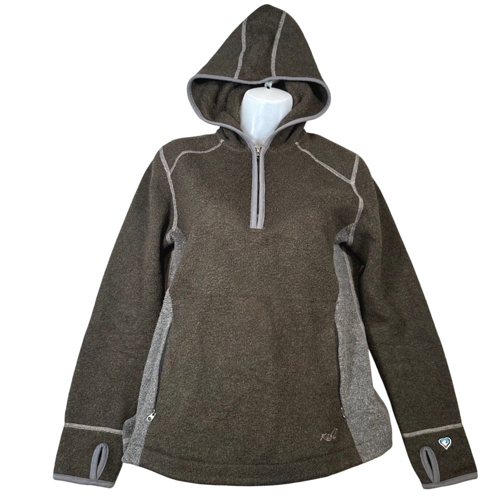 Kuhl Alfpaca Fleece Quarter Zip Hoodie Womens Small Outdoor Hiking Pullover Gorp